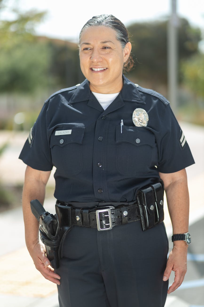 Law enforcement officer on duty protecting the community